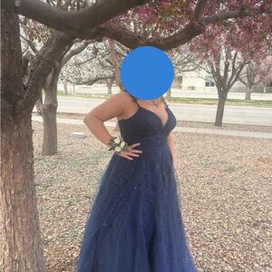Ellie Wilde Midnight Blue Prom Dress